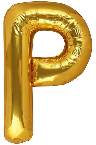 BeySüS 40 Inch Gold P Letter Foil Balloon