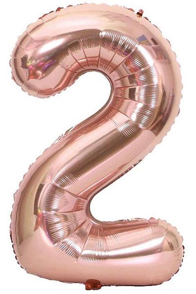 BeySüS Number Foil Balloon Rosegold Number 2 40 Inch