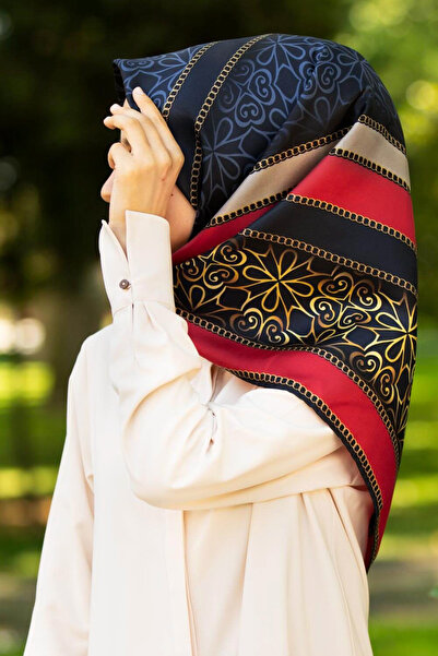 Vissona %100 Twill Ipek Zincir Desenli Pudra - Krem Renkli 90x90 Eşarp Dikim ...