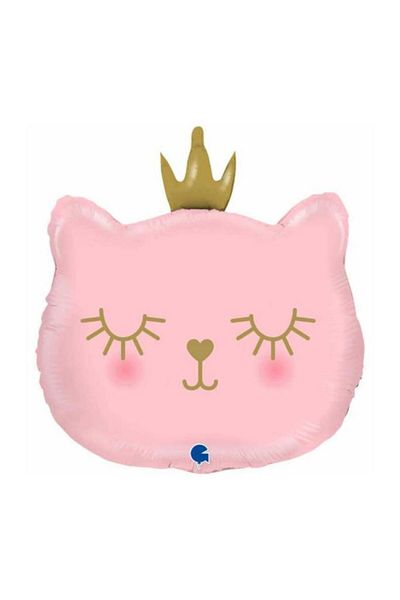 BeySüS Crowned Pink Cat Foil Balloon 1 Piece