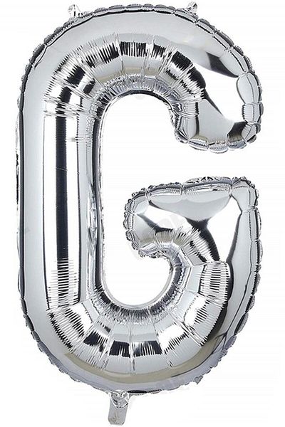 BeySüS 40 Inch Silver Color Letter Foil Balloon - Letter G