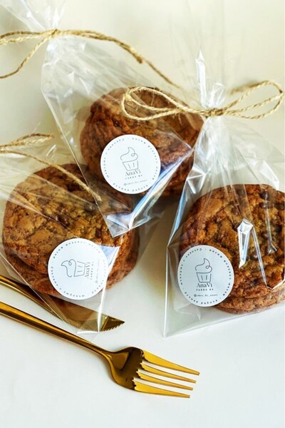 BeySüS 40lı Şeffaf Jelatin Çok Amaçlı Lokum Çerez Poşeti 8x21cm