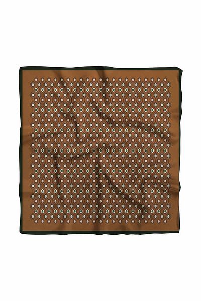 Modabutik B61 Women's Brown Geometric Patterned 50X50 Bandana Hyl Dg01594-22