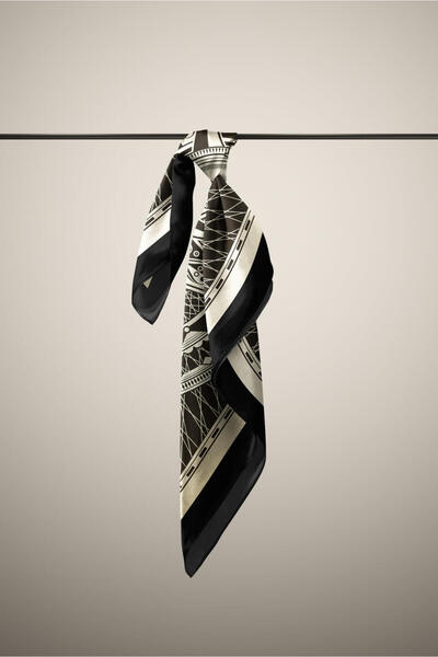 Modabutik Γυναικεία κρέμα Ethnic Sun Pattern 50x50 Bandana Hyl Dg0540-22