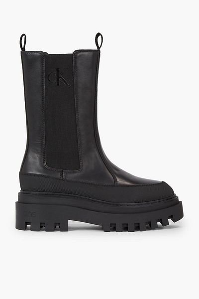 Calvin Klein Stylish Platform Heeled Women's Boots with Brand Logo - yw0yw01111-0gt