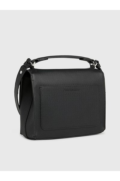 Calvin Klein Black Women's Shoulder Bag with Brand Logo Stylish and Adjustable Shoulder Strap - Casual Use
