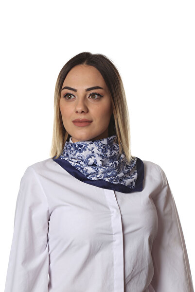 Modabutik C84 Çiçek Desenli Bandana Indigo 74.6293.01.a