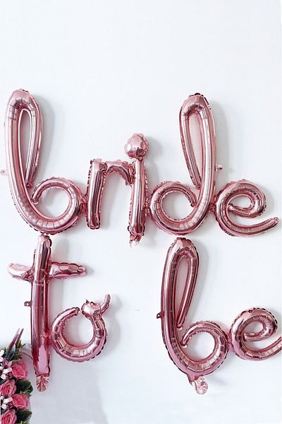 BeySüS Foil Balloon Handwriting for Brides - 104x43cm, 3 Pieces