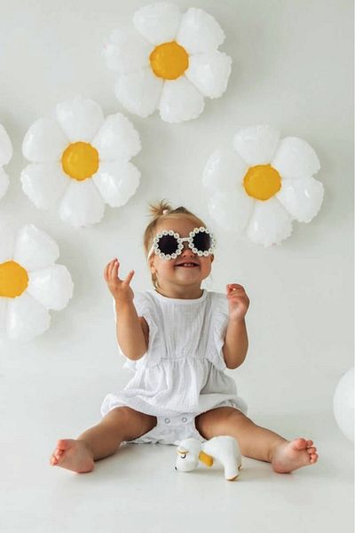 BeySüS Daisy Foil Balloon Yellow White