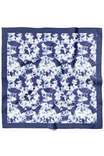 Modabutik C100 Kadın Krem Lacivert 50x50 Bandana
