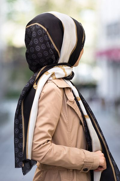 Vissona Şal de damă Fresh Silk - Alb Negru