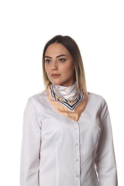 Modabutik Y1 Zincir Desenli Bandana Pudra