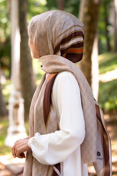 Vissona Fresh Silk Beige Brown Women's Shawl