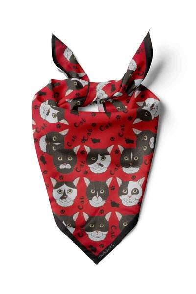 Modabutik Kırmızı Köpek Bandanası 50x50, Şık ve Rahat, Evcil Hayvanlar İçin I...