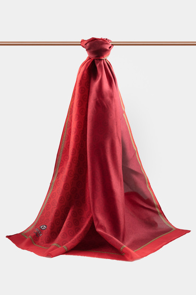 Vissona Red Gold Fresh SilK Women's Shawl - 90x210