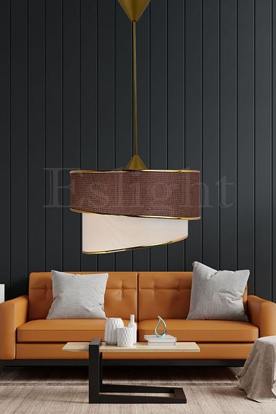 Eslight مصباح قلادة فردي حديث من Ruzgar، ثريا بنية داكنة R.89kk