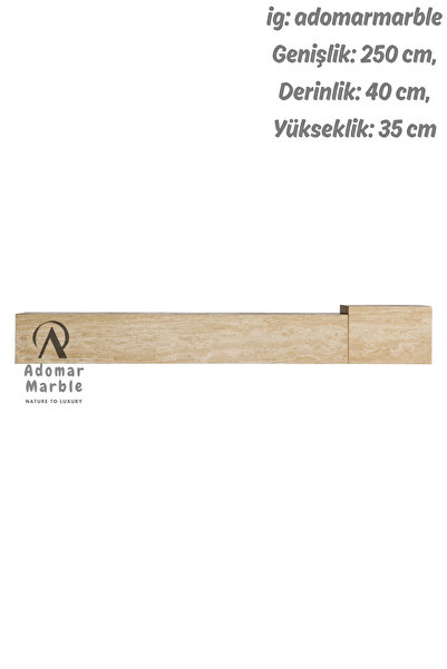 adomarmarblehandmadeandluxury Geometrik Traverten TV Ünitesi, Gerçek Traverte...