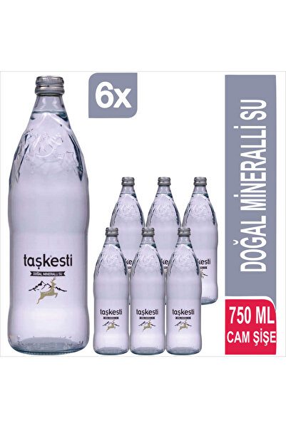 Taşkesti Su Doğal Mineralli Cam Şişe Su 750 ML x 6