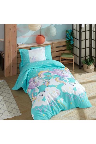 Hobby Magical Aqua Single Poplin Duvet Cover Set