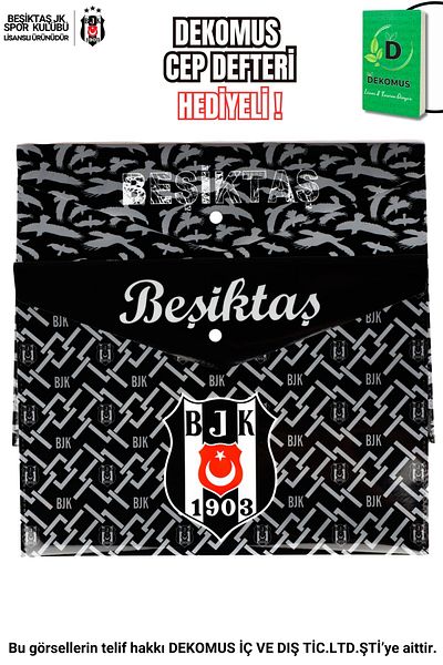 Beşiktaş "dekomus Pocket Notebook Gifted" Νέας σεζόν με άδεια χρήσης 2 τεμαχίων με κουμπωτά