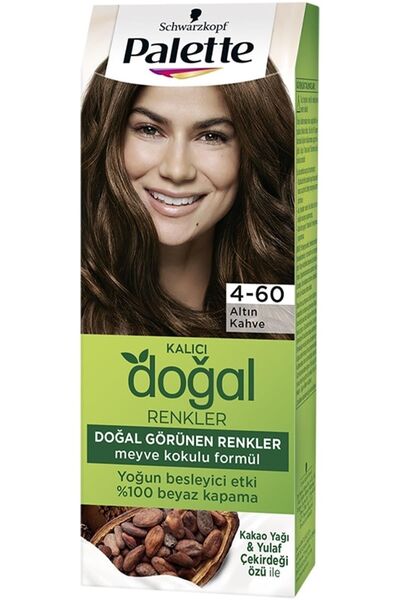 Palette Kalıcı Doğal Renkler Saç Boyası 4-60 Altın Kahve