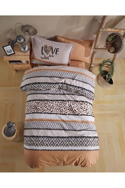 Clasy Ranforce 100% Cotton Single Bedspread Set Afro