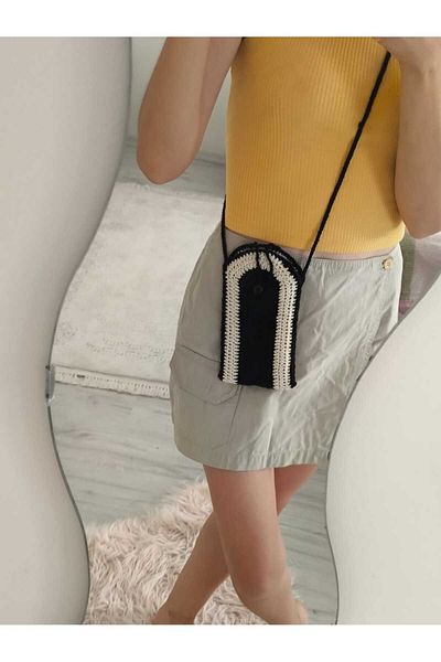 Momsada Shoulder Strap Phone Bag / Cotton Rope Bag / Button Button