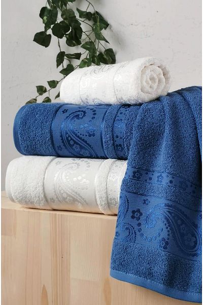 Fiesta VIP Jacquard Σετ Μπάνιου 4 τεμαχίων 2 τεμάχια 50x90 cm 2 τεμάχια 90x150 cm