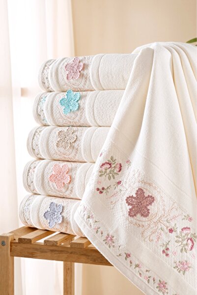 Fiesta Кадифе Двойная кайма 3D вышивка 100% хлопок 6 штук 30x50 см Кухонное полотенце