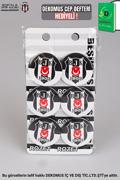 Beşiktaş "DEKOMUS CEP DEFTERİ HEDİYELİ" LİSANSLI 2'Lİ ROZET
