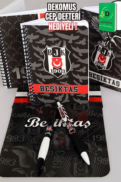 Beşiktaş "dekomus Pocket Notebook Gifted" Νέας σεζόν με άδεια χρήσης σκληρό εξώφυλλο σημειωματάριο και πολυχρηστικό κάστρο
