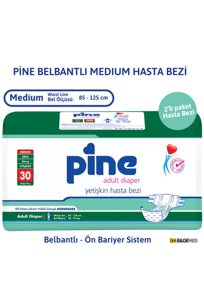 Pine Belbantlı Large Hasta Bezi Seti 3’lü Temizleme Havlusu | Ön Bariyerli – 5’li Paket