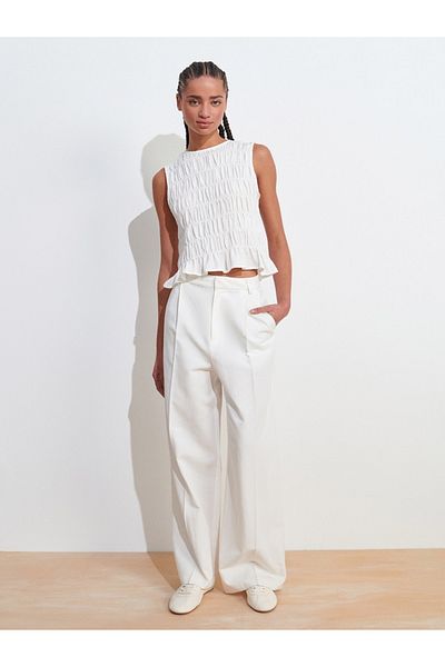 Dilvin 50845 Αμάνικη Crop Μπλούζα