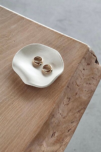 Mandalin Art Studio Mini Kıvrımlı Dekoratif Tabak, Yüzük, Küpe Tabağı 8 Cm
