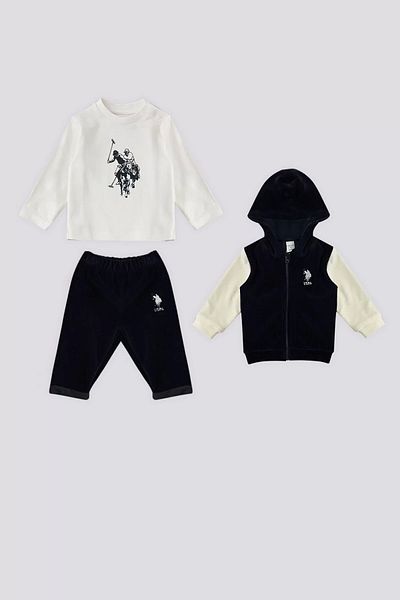 U.S. Polo Assn. Baby Boy 3 Piece Set - Dark Indigo