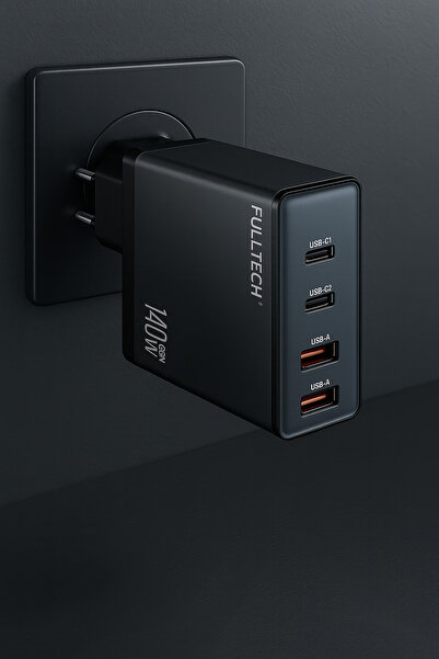Yellowtech 140w Gan Hızlı Şarj Adaptörü – 3 Usb-c 1 Usb-a Portlu, Akıllı Çokl...