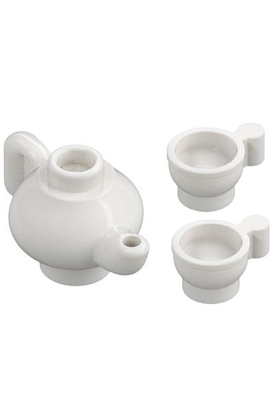 LEGO Accessory Moc Custom Minifigure Minifigure White Teapot White Tea Cup