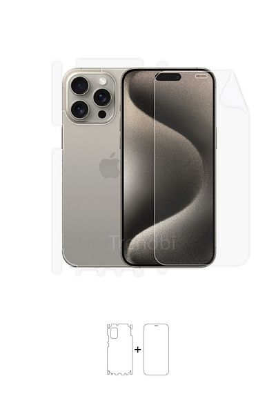 Wrapsol هاتف Iphone 15 Pro Max بهيكل كامل 360 درجة من الأمام والخلف وطبقة حماية جانبية من البولي يوريثين