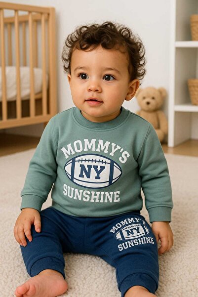 MyPrettyBaby طقم مكون من قطعتين من القطن بنسبة 100% مطبوع عليه كرة القدم الأم...