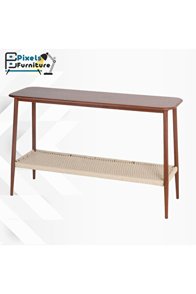 PixelsFurniture Pixel Furniture Console Table, Entryway with Wood Top and Metal Ends, Versatile