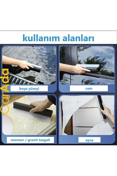 CarAda Silikon Uçlu Su Çekeceği | Oto Araba Yıkama Kurulama Oto Çekçek, Otomobil Cam Su Çekme Aparatı