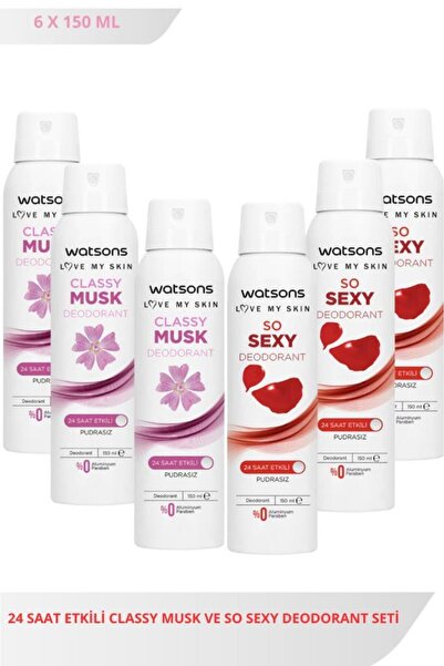 Watsons Classy Musk 150 Ml X3 Ve So Sexy 150 Ml X3 Deodorant Seti