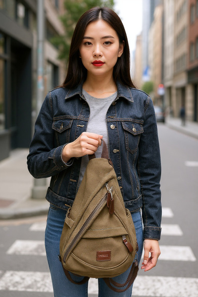 By Hakan GK73 Kanvas Sırt çantasıı Omuz Çantası Spor çantası YEŞİL