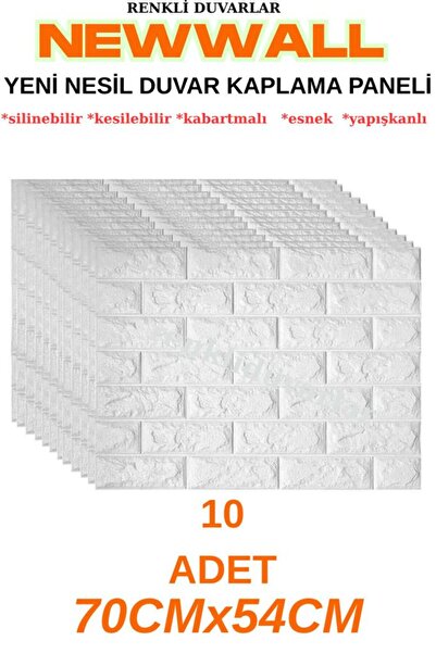 Renkli Duvarlar 10 Adet 70cmx54cm Kendinden Yapışkanlı Esnek Köpük Duvar Kağı...