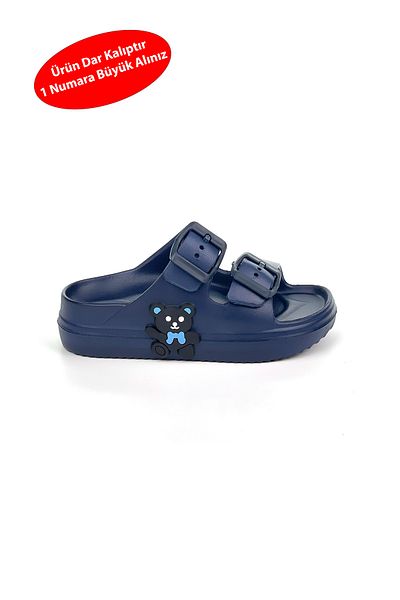 KAJILA Boy's Laci Buckle Figured Orthopedic Comfortable Daily Beach Slippers