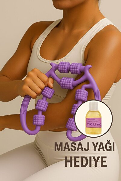 Leyaton Kas Gevşetici Masaj Aleti | 9 Tekerlekli Ayarlanabilir Lenf Drenaj Ru...