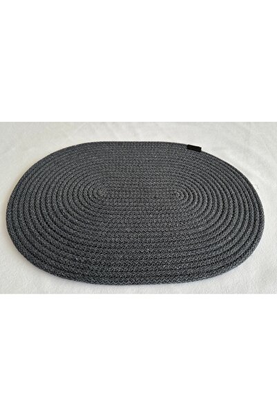 HHKARTS مفرش طاولة من الجوت الأمريكي، ديكور طاولة، شكل بيضاوي، لون أنثراسيت، ...