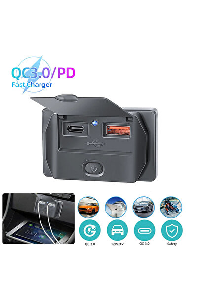 Choice محول شاحن سيارة QC PD مع مفتاح، موزع شحن من 2 إلى 4 منافذ، منفذ للحافل...