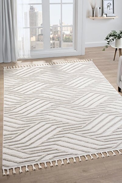 Eliz Home Iskandinav Makina Dokuma Halı Oturma Odası Salon Halısı