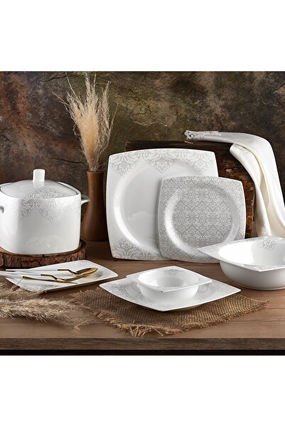 Aryıldız Ar 45008 Bone Square Porselen 60 Parça Yemek Takımı